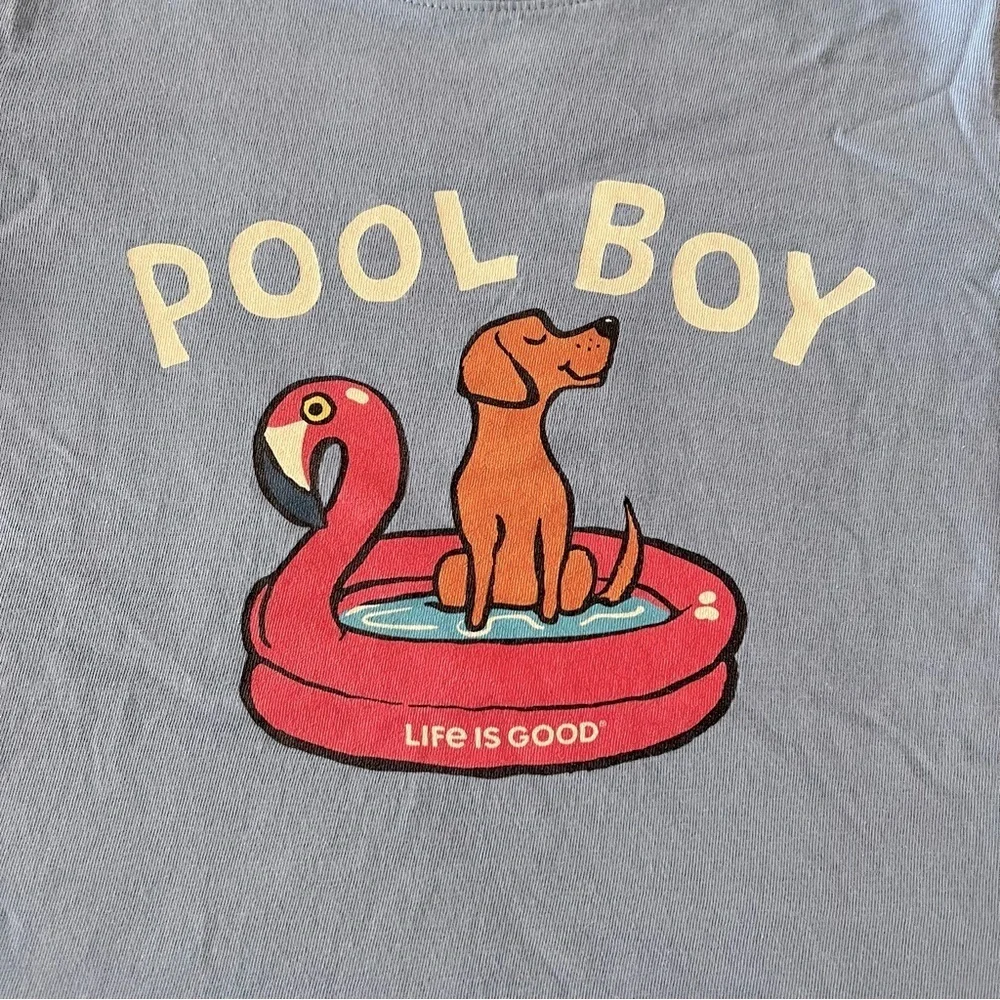 Life is Good Kids Blue 'Pool Boy' Graphic T-Shirt, Size M